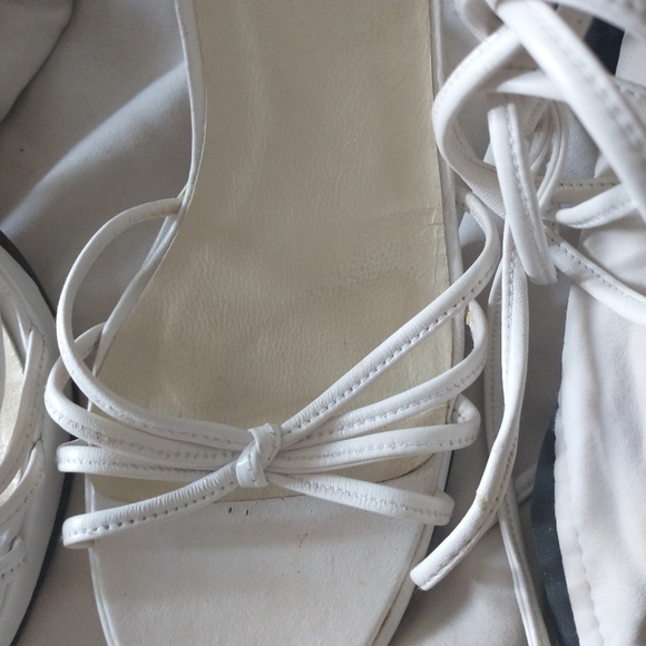 Vintage PEGABO Strappy White Heels - Picture 5 of 11